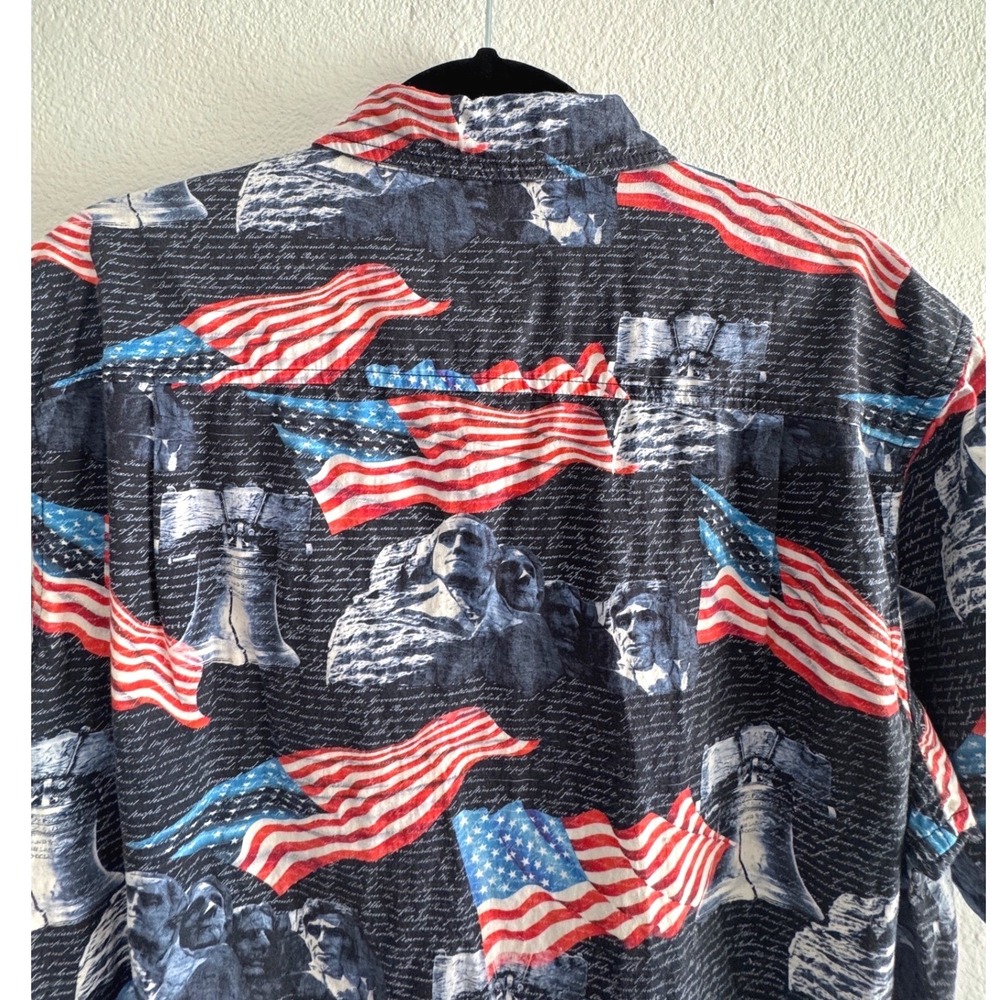 RedHead‎ Mens Patriotic American Flag Mount Rushmore Button Down Shirt Medium - Picture 6 of 8